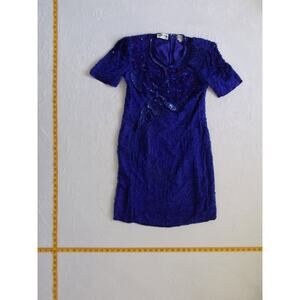 Vintage Silky Nites New York Purple & Blue Dress